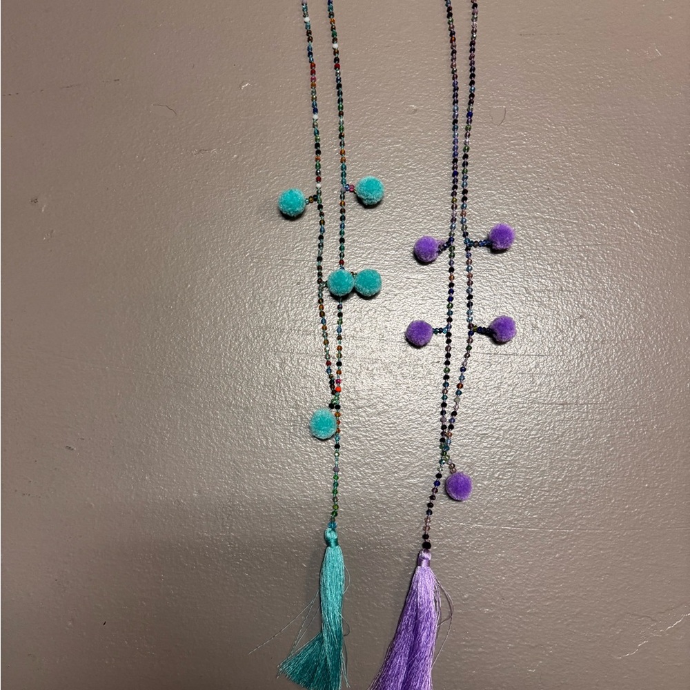 Colorful Beaded Tassel Necklace